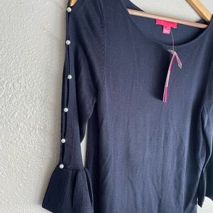 Navy blue Lilly Pulitzer sweater with buttons